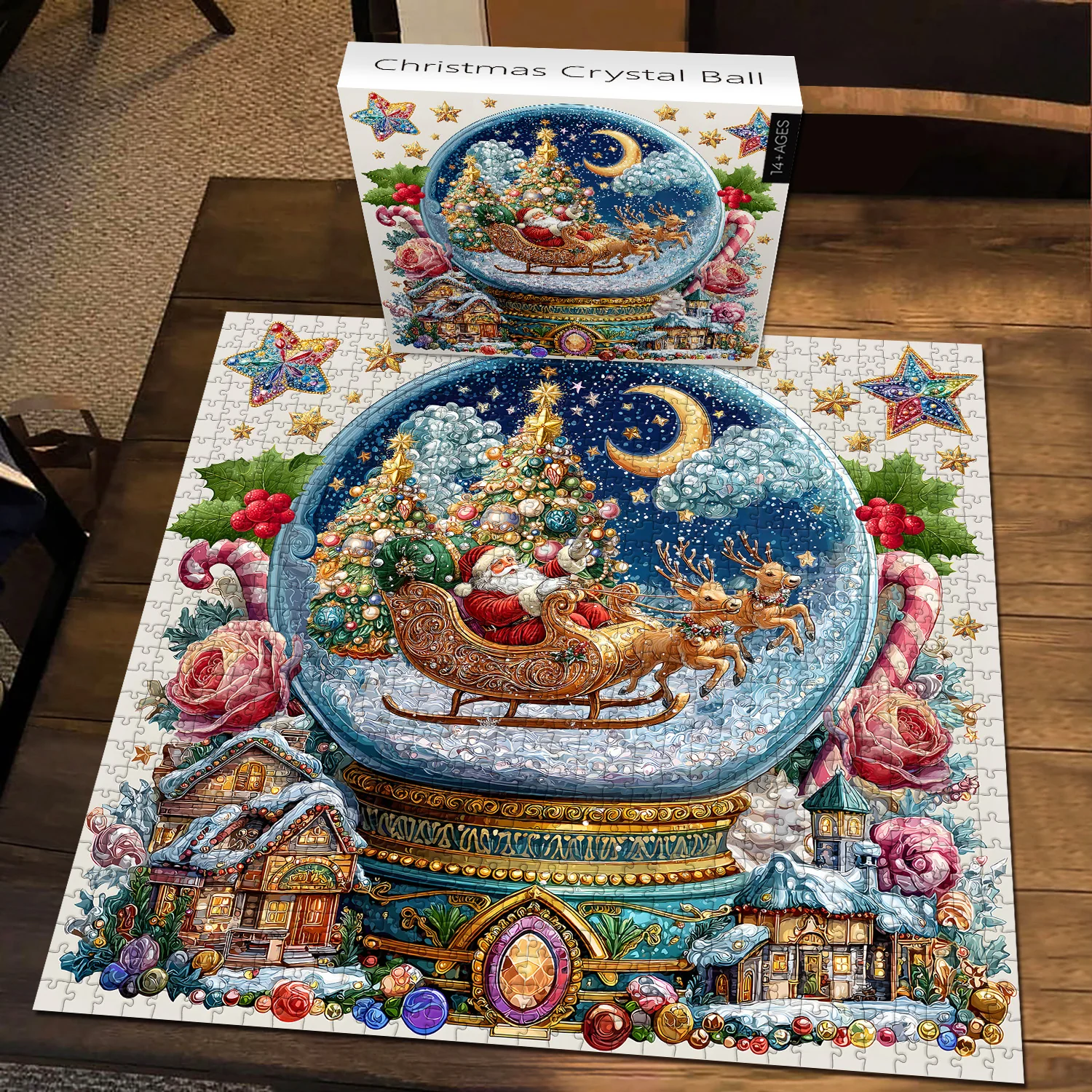 Christmas Crystal Ball Jigsaw Puzzles 1000 Pieces New HomeGoods