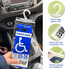 Handicap Parking Placard Holder（ 2 Pcak ）Universal Size