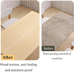 Peel & Stick Wood Grain Wallpaper - Waterproof, Oil-Resistant Vinyl Film for Kitchen, Bathroom, Furniture Makeover - Easy Apply & Remove