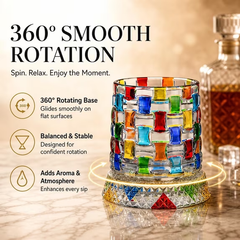 Spinning Crystal Whiskey Glass with Rotating Base