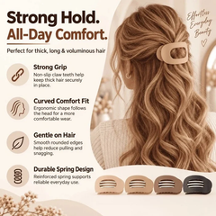 Comfortable Flat Curved Hair Claw Clip