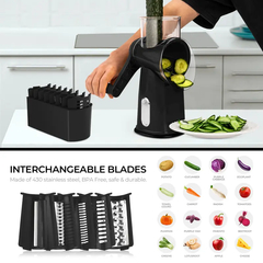 5-in-1 Rotary Multi Grater | Stainless Steel Food Cutter