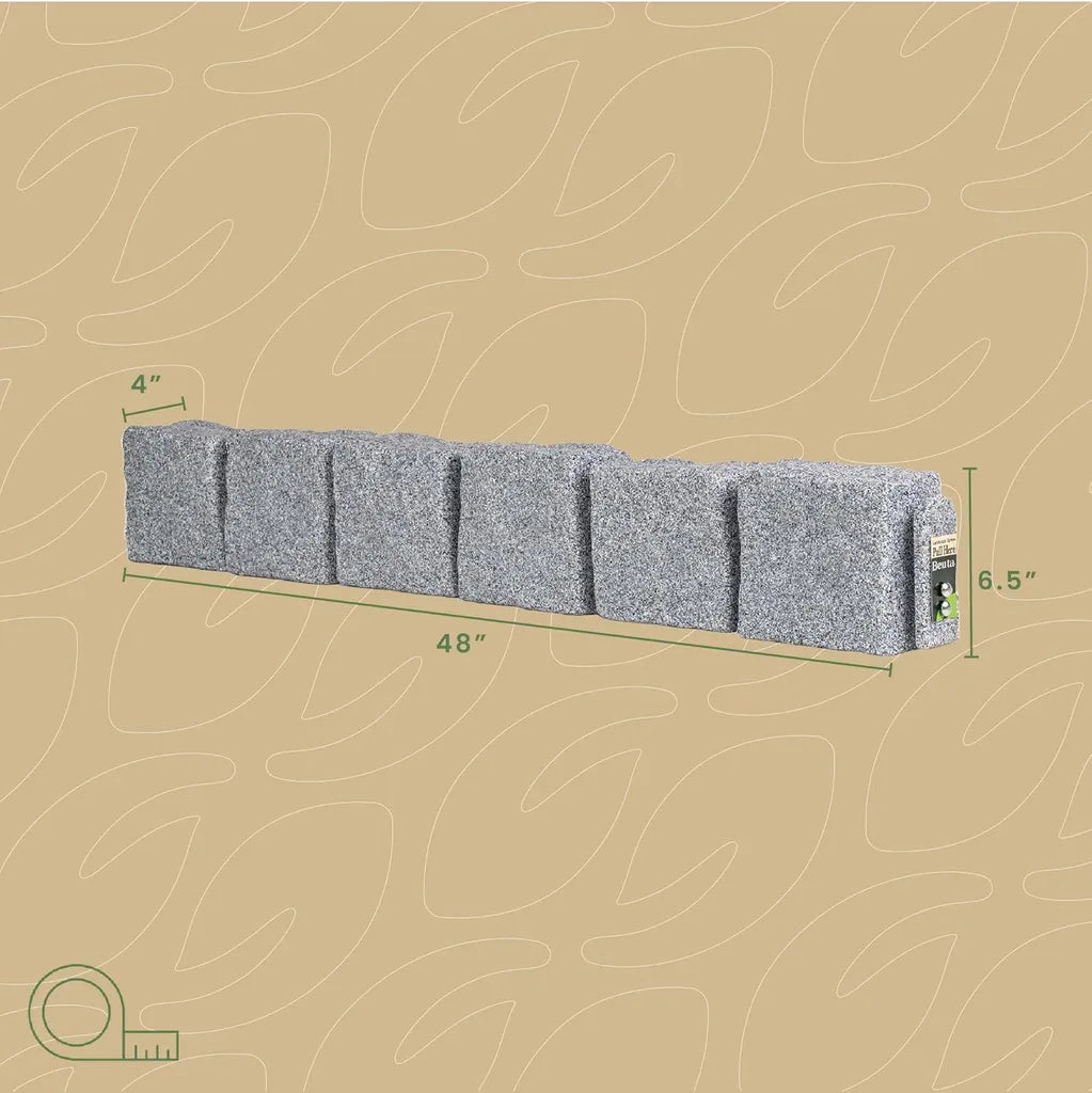 Color options for stone landscape edging: Sandstone, Greystone, Cobblestone, Limewash, Charcoal