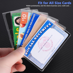 Clear PVC Card Protector Sleeves — Fits Social Security, Medicare, ID & Credit Cards