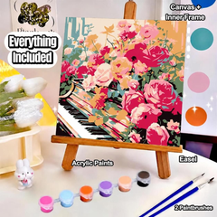 Paint  by  Numbers  Digital Oil Painting Set | Includes canvas, paints, brushes, and easel