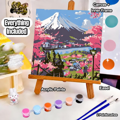 Paint  by  Numbers  Digital Oil Painting Set | Includes canvas, paints, brushes, and easel