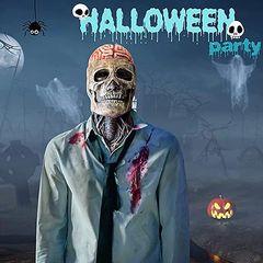 Full-Head Realistic Skull Mask – Scary Halloween Costume for Adults
