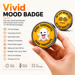 Mood Badge – E Badge Customizable Digital Display Pin (GIF/Photo/Text