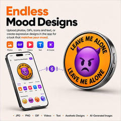 Mood Badge – E Badge Customizable Digital Display Pin (GIF/Photo/Text