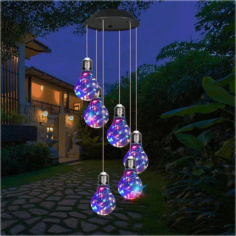 Enchanted Garden: Solar-Powered Color-Changing LED Wind Chimes New HomeGoods