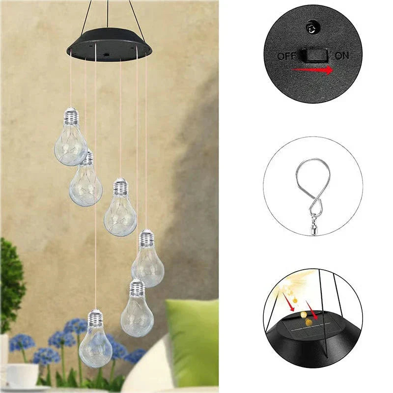 Enchanted Garden: Solar-Powered Color-Changing LED Wind Chimes New HomeGoods