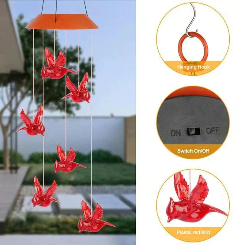 Enchanted Garden: Solar-Powered Color-Changing LED Wind Chimes New HomeGoods