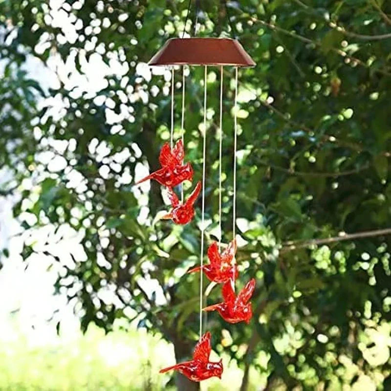 Enchanted Garden: Solar-Powered Color-Changing LED Wind Chimes New HomeGoods