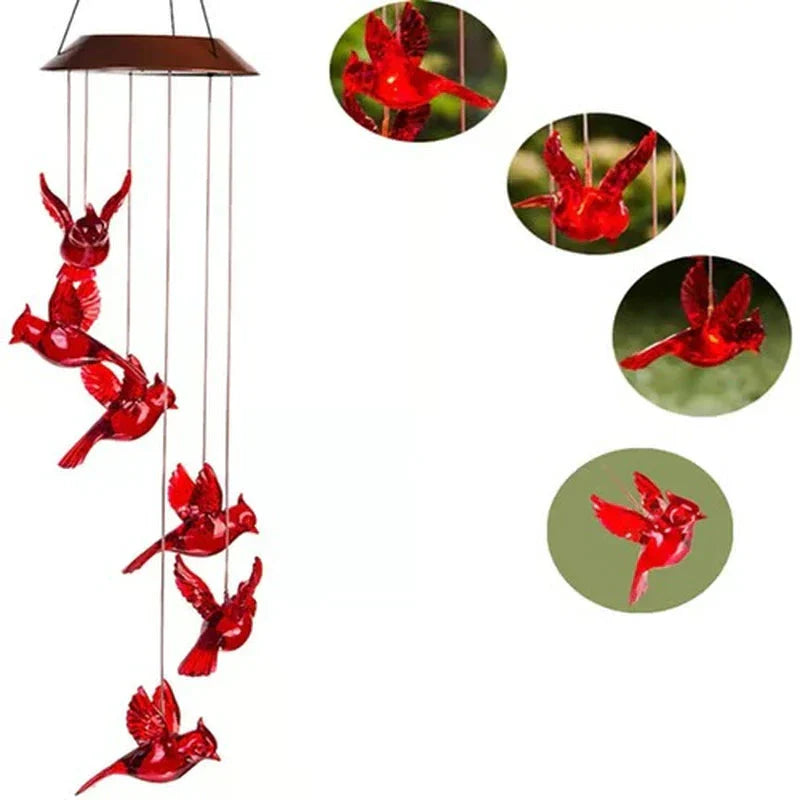 Enchanted Garden: Solar-Powered Color-Changing LED Wind Chimes New HomeGoods