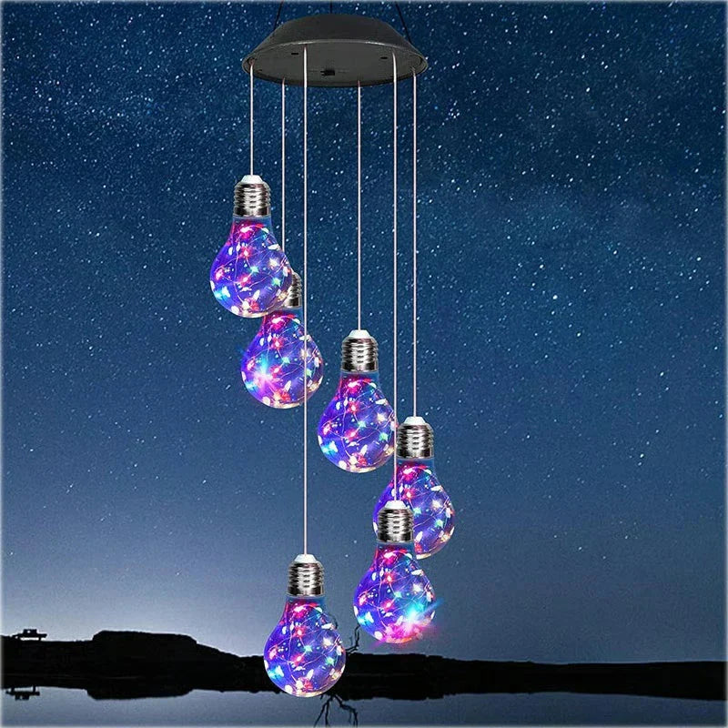 Enchanted Garden: Solar-Powered Color-Changing LED Wind Chimes New HomeGoods