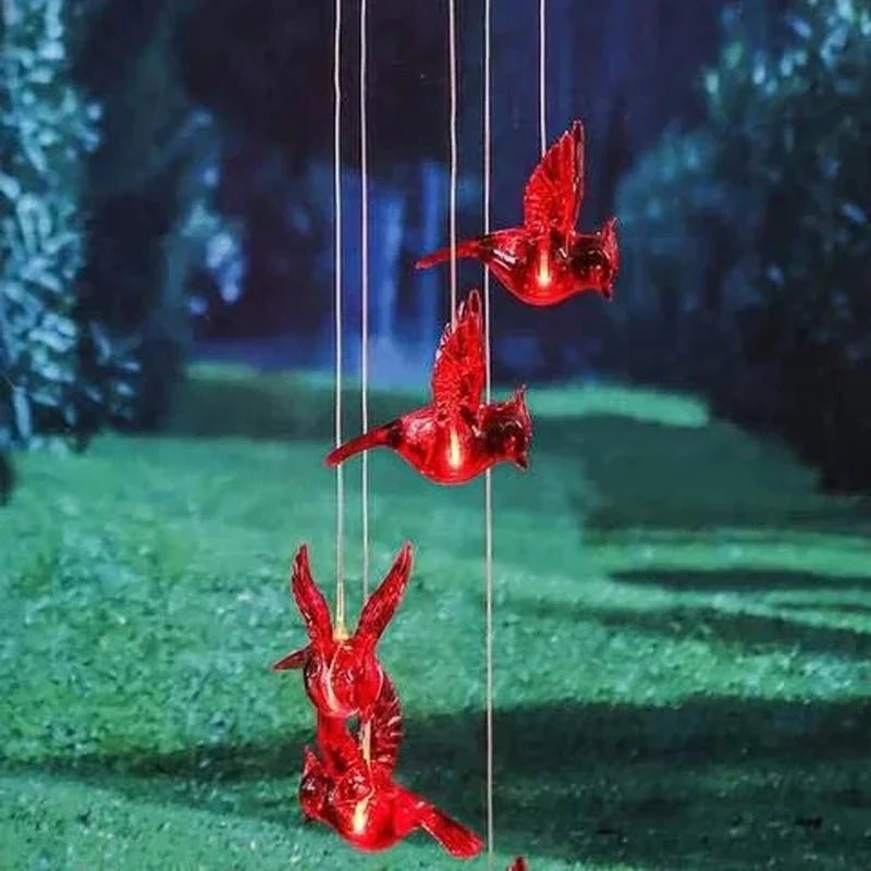 Enchanted Garden: Solar-Powered Color-Changing LED Wind Chimes New HomeGoods