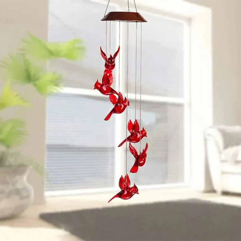 Enchanted Garden: Solar-Powered Color-Changing LED Wind Chimes New HomeGoods