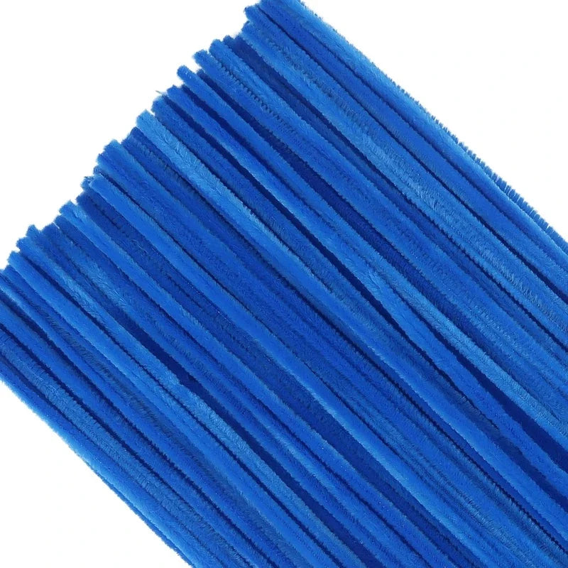 TOAOB 100pcs Lake Blue Pipe Cleaners Craft Supplies Chenille Stems | Pipe Cleaners 6mm x 12 Inch Fuz