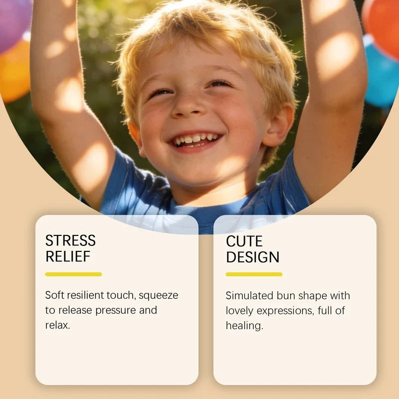 Show the stress relief and lovely design features of the squishy toy for kids