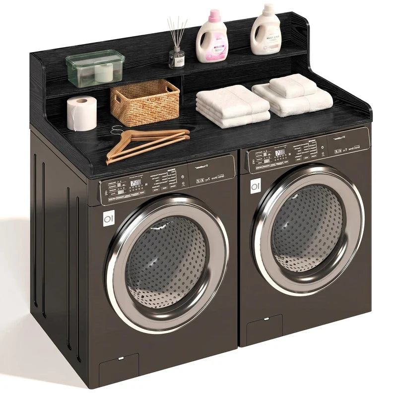 Washer Dryer Countertop, 27.5"x54" Wood Washer and Dryer Countertop with 2.95" Edge Rails, Laundry M