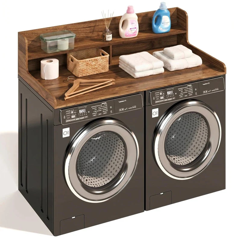 Washer Dryer Countertop, 27.5"x54" Wood Washer and Dryer Countertop with 2.95" Edge Rails, Laundry M