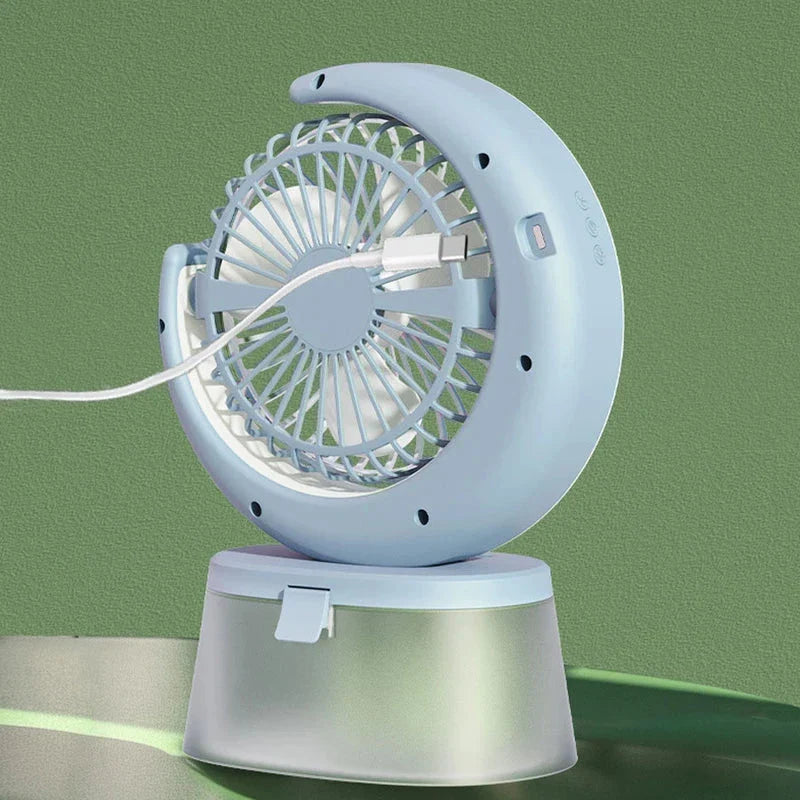 Misting Fan With Colorful Led Light Portable