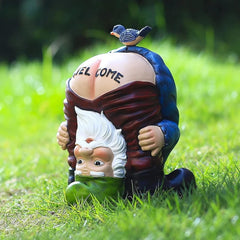 Funny Welcome Gnome Statue