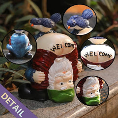 Funny Welcome Gnome Statue
