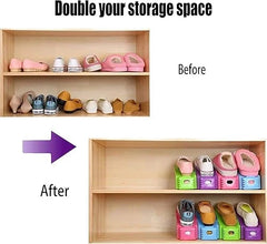 Adjustable double-layer shoe rack