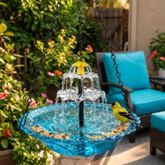 Solar Cascade Hanging Bird Bath Fountain-Free