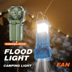 Solar Camping Fan with LED Light