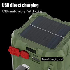 Solar Camping Fan with LED Light