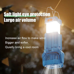 Solar Camping Fan with LED Light