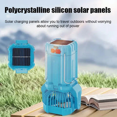 Solar Camping Fan with LED Light