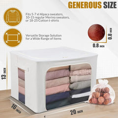 66L Cashmere Storage Bag with Steel Frame & Cedar Protection