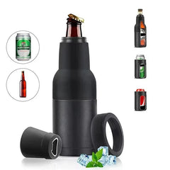 Beer Bottle and Can Cooler with Beer Opener