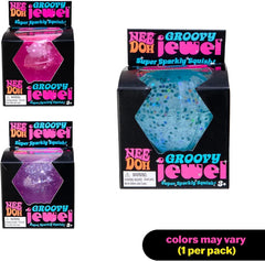 Schylling NeeDoh Groovy Jewel - Sparkly Sensory Squish Toy for Kids & Adults