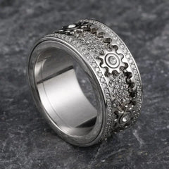 Personalized Stress Reducing Rotatable Gear Ring
