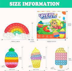 Rainbow Fidget Toy Set - Stress Relief Squeeze Toys for ADHD & Autism