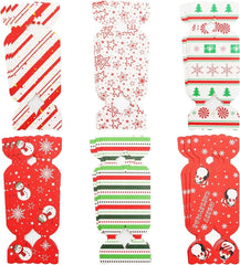 Christmas Candy Gift Boxes - 24pcs Festive Treat Bags with Red Ribbon