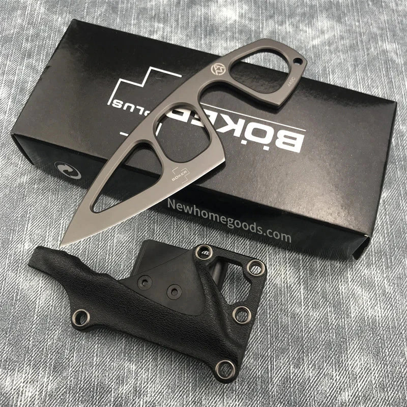Boker Plus GS226 Miltner Adams MA-2 Fixed Blade Knuckle Knife | 2.5" 440C Titanium Coated Blade