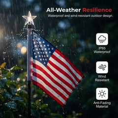 8 Pack Solar Star Lights/250th Anniversary Flag Light Set/ Patriotic LED Decoration Outside
