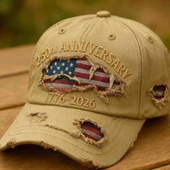 USA 250th Anniversary Commemorative Baseball Cap, Unisex Vintage Washed Cotton Snapback