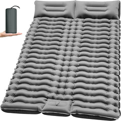 Double Camping Sleeping Pad – 4" Ultra-Thick Foot-Pump Design