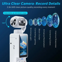Portable Ultra HD Video Recorder with 180° Rotating Lens