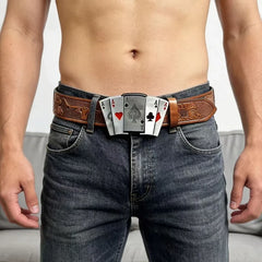 Retro Western-Style Belt Buckle with Hidden Lighter/Dagger