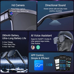 Smart AI Camera Glasses 8MP