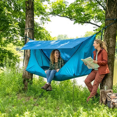 Lay Flat Waterproof Camping Hammock Tent with Mosquito Net & Rain Fly