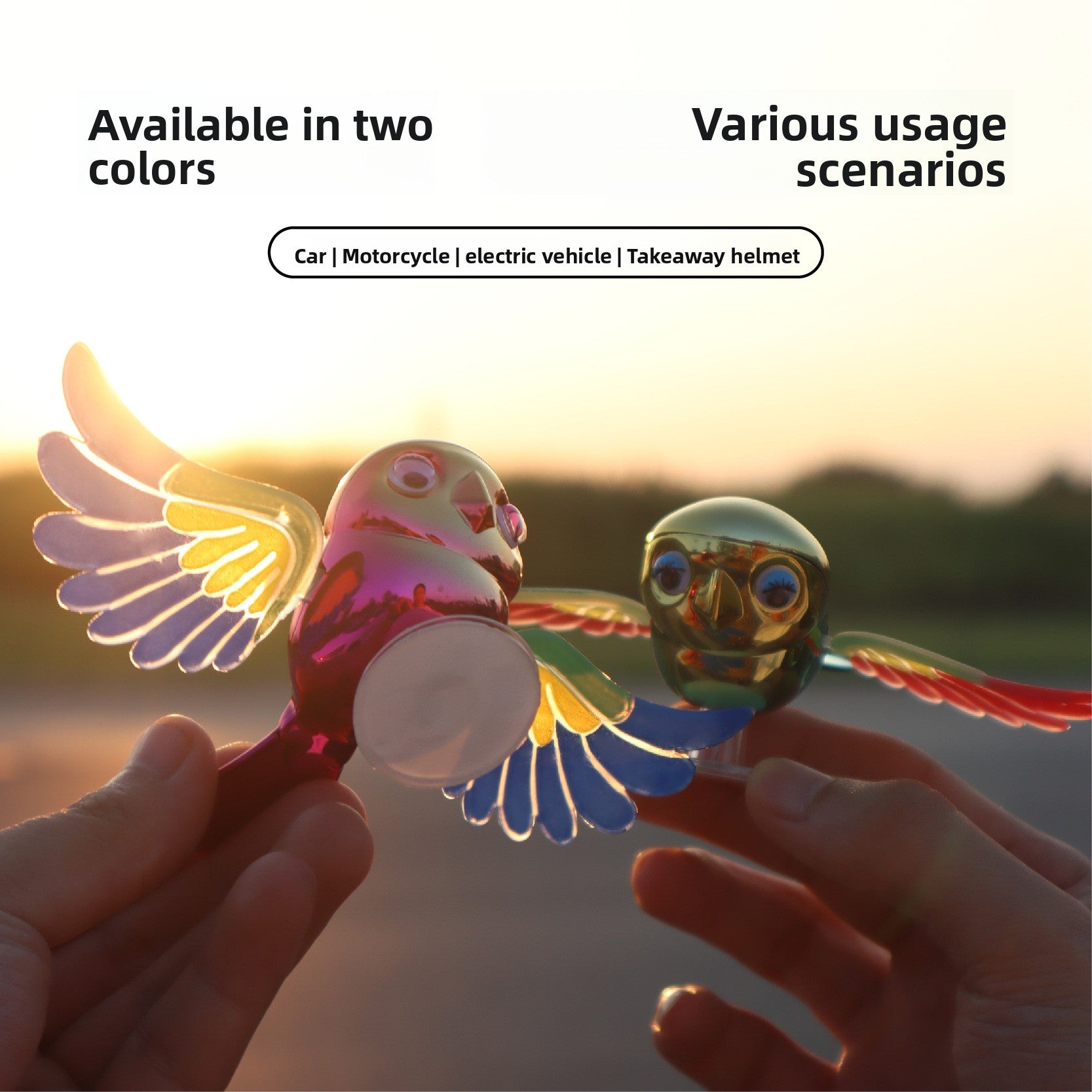 Car accompanying bird car exterior car ornament electric vehicle ornament rearview mirror roof ornament New HomeGoods